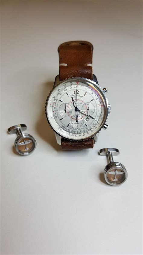 breitling chronograph cufflinks|Breitling watch straps.